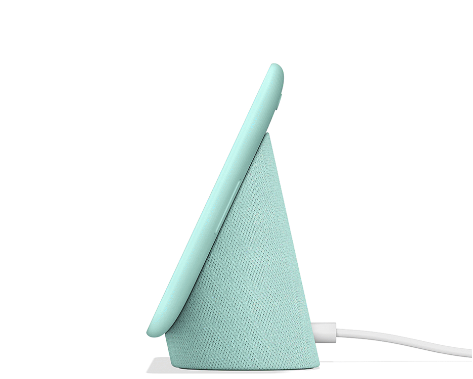 Google Home Hub aqua, side view