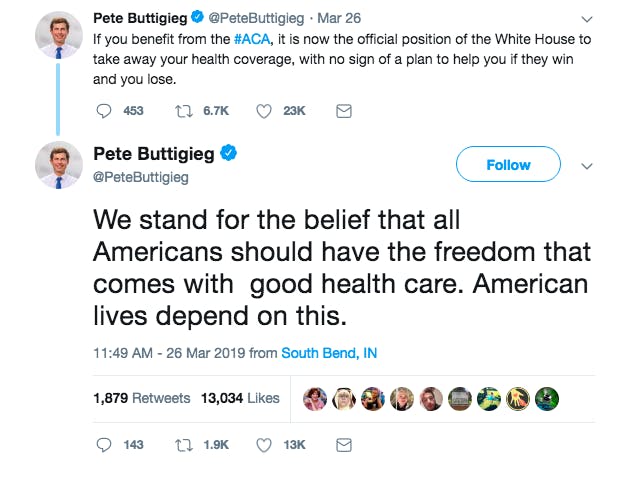 pete buttigieg 2020 healthcare