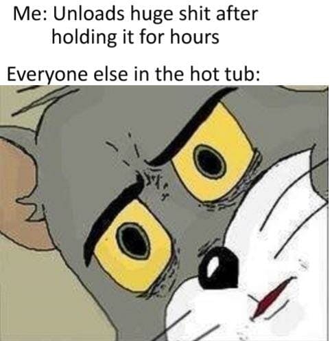 Unsettled Tom hot tub