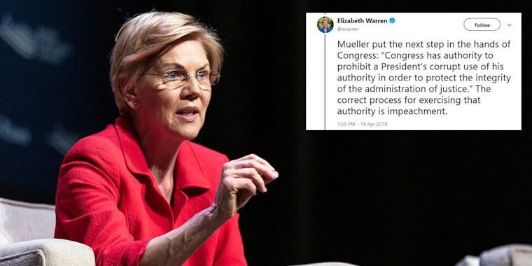 Elizabeth Warren Trump Impeachment Mueller Report