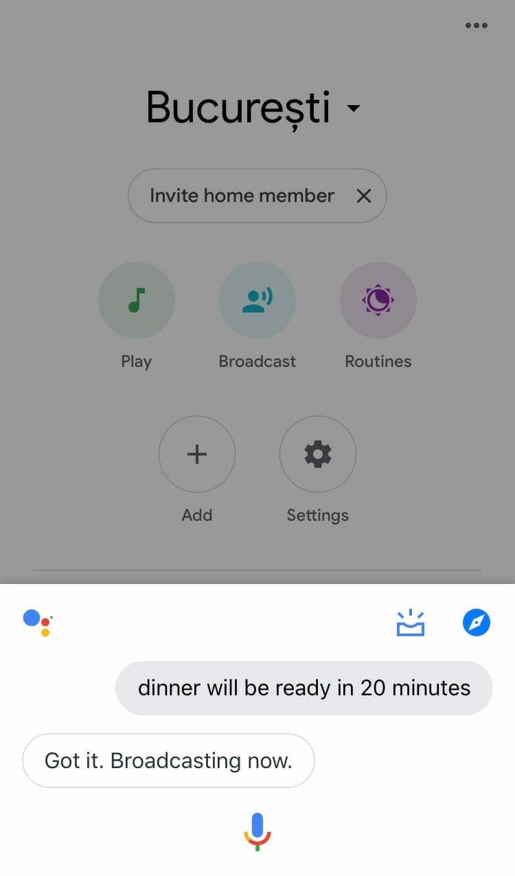 How to broadcast a message from your phone to Google Home