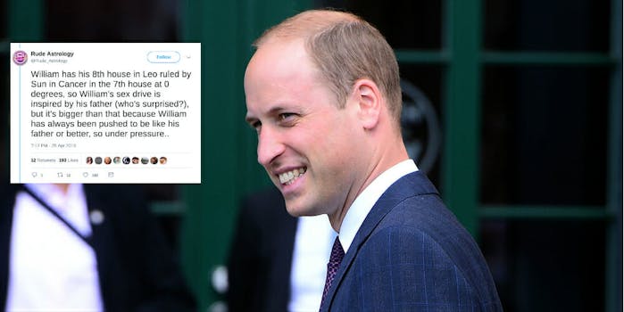 Rude astrology prince William