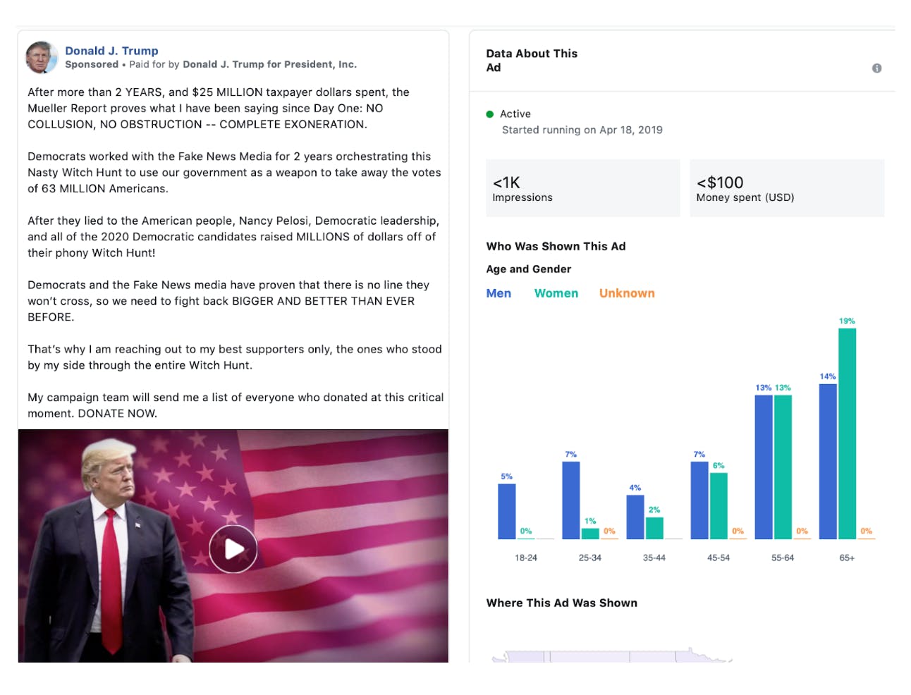 trump facebook fundraising mueller