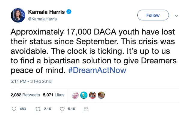 Kamala Harris 2020 immigration tweet