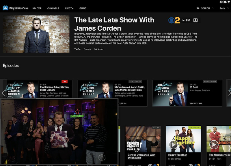 Playstation vue live on sale streaming