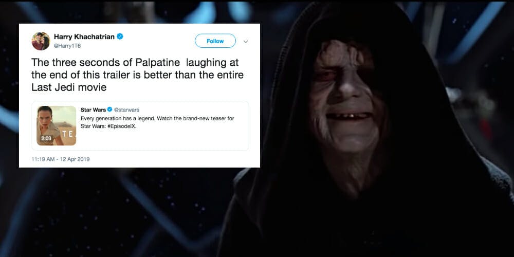 Is That Palpatine Laughing in 'Star Wars IX: The Rise of Skywalker'?