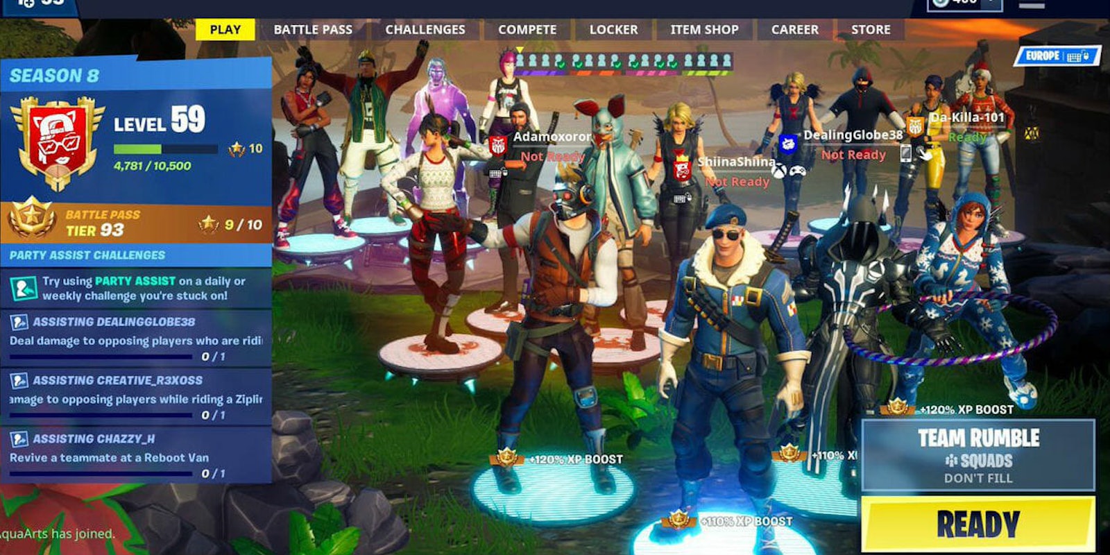 fortnite 16 player lobby featured