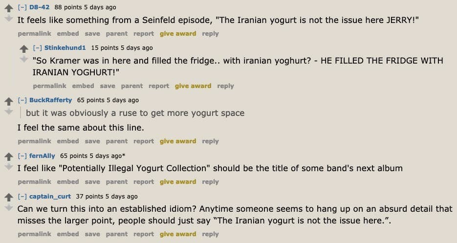 yogurt reddit comments