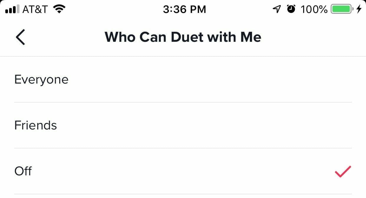 How to disable Duets on Tiktok, step 3