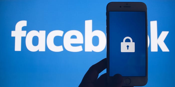 A lock against a Facebook banner