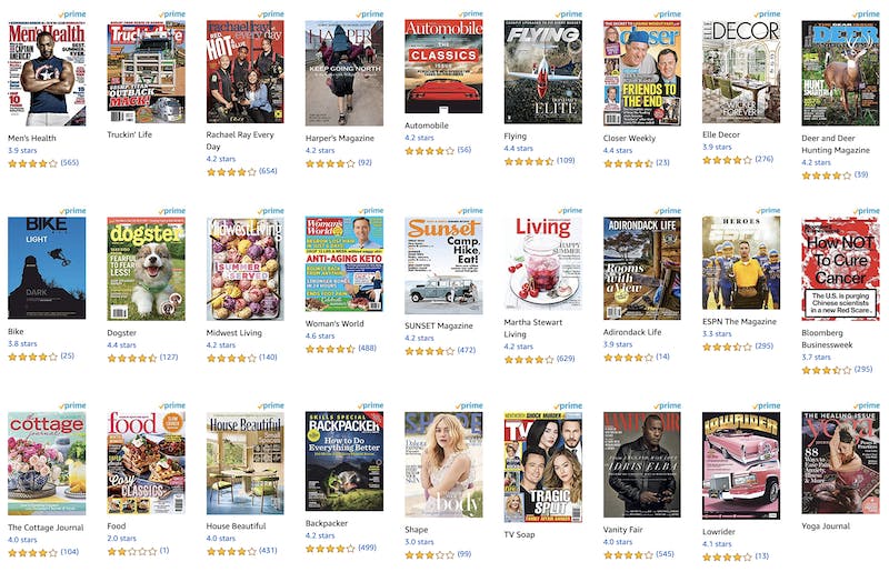 amazon prime magazines - prime reading