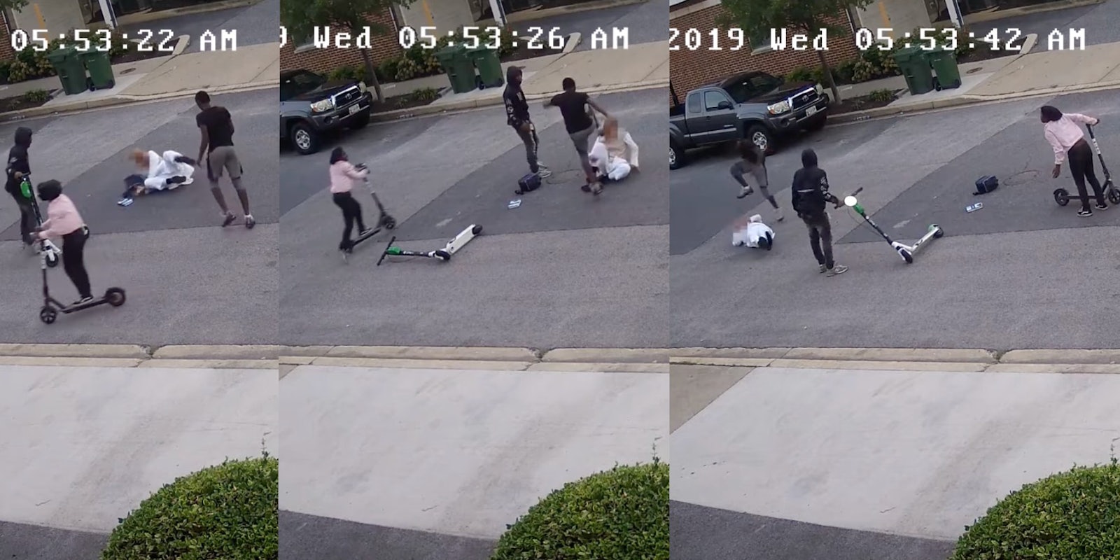 Three shots from the video shows a teen brutally beating and stomping the victim as he lay on the ground
