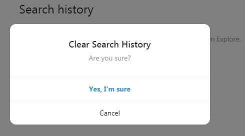 clear search instagram