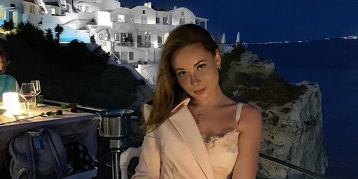 Ekaterina Karaglanova seen in a photo from four weeks ago in Santorini, Greece
