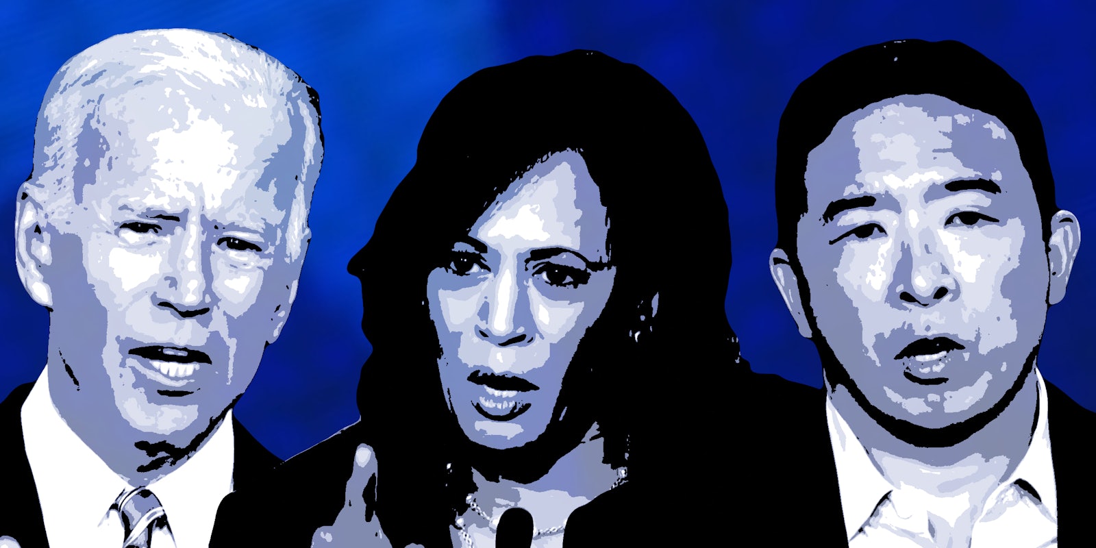 Joe Biden, Kamala Harris, Andrew Yang 2020 Democratic Debates