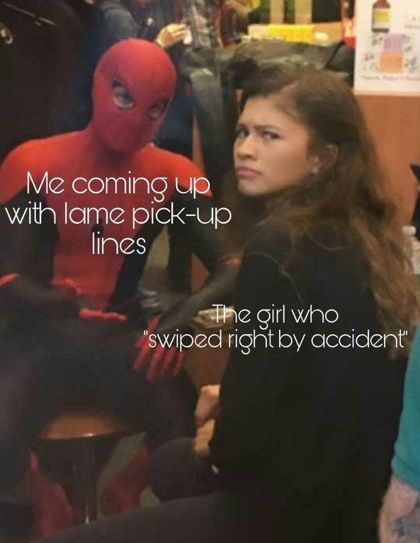 spider-man zendaya pickup-lines meme