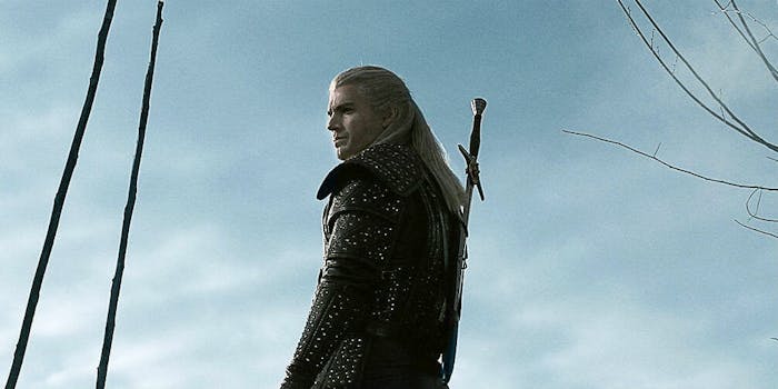 geralt the witcher with one sword