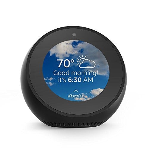 Amazon Echo Spot used as a bedside alarm clock