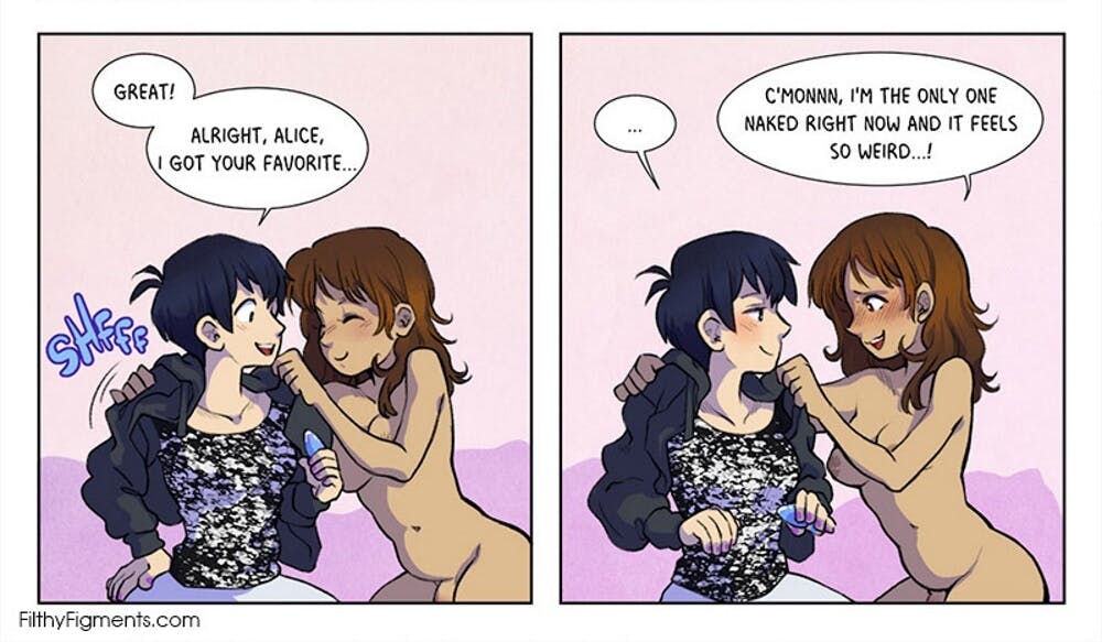 An excerpt from a lesbian comic from Filthy Figments