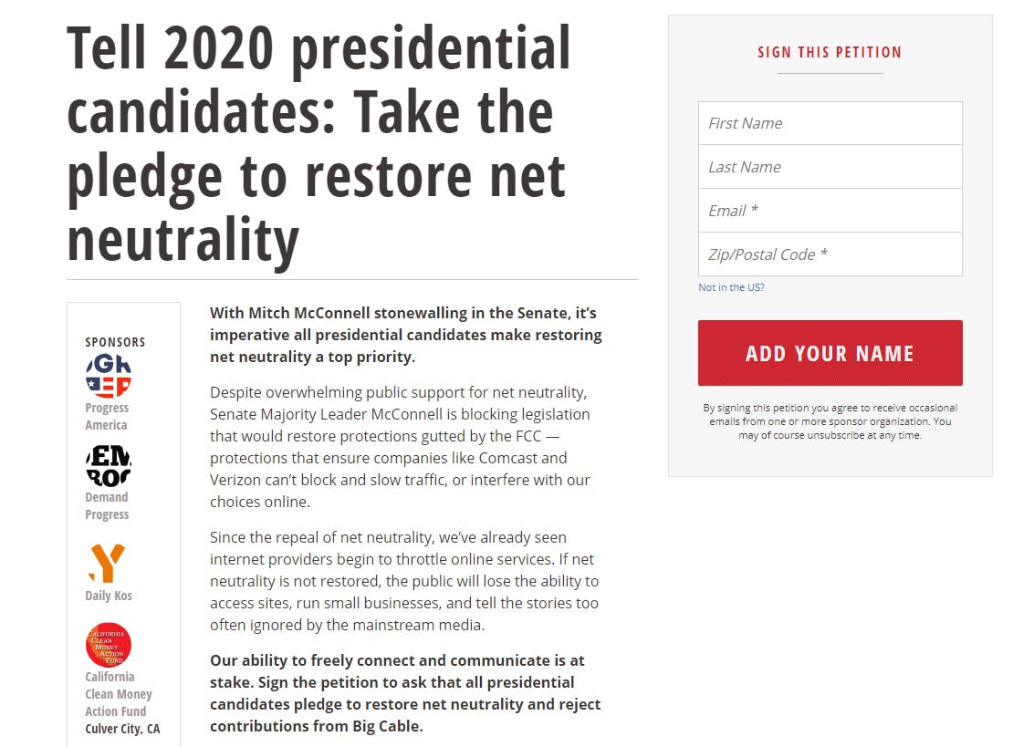 Net Neutrality Pledge 2020