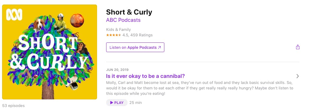best podcasts for kids short and curly