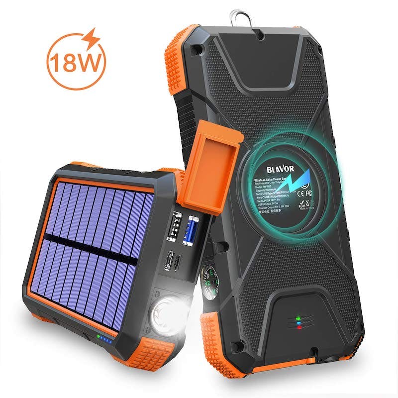 best solar powered phone charger - blavor solar power bank