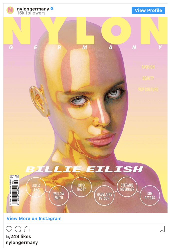 billie eilish nylon