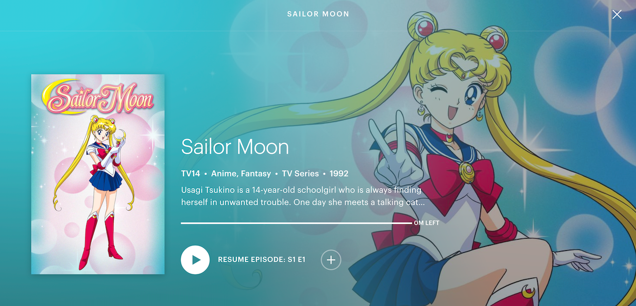 how to stream sailor moon on Hulu