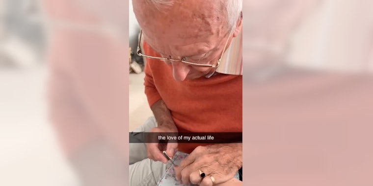 nail-painting grandpa viral video