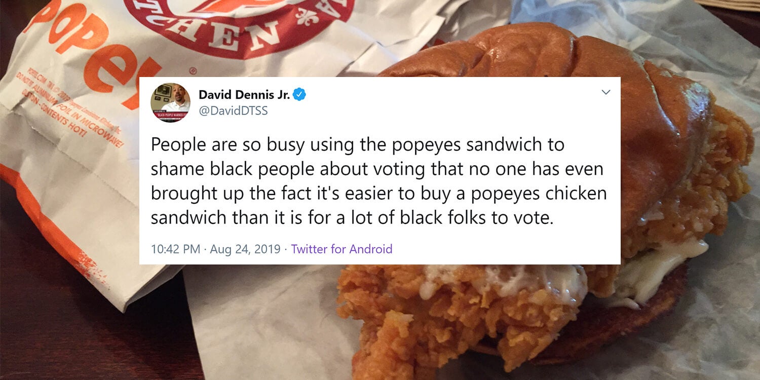 Black Twitter Long Lines for Popeyes Chicken Unrelated to Black Voting
