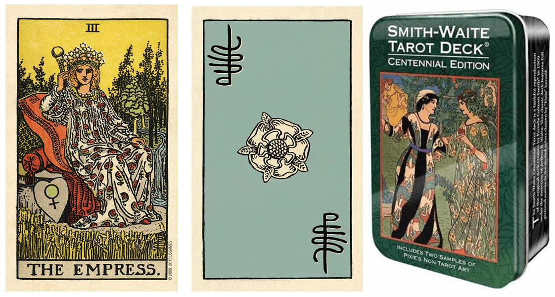 The Smith-Waite centennial edition tarot deck. 