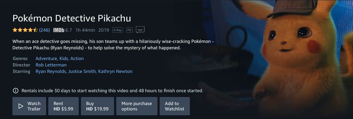 Watch 'Detective Pikachu': Where to Buy or Rent
