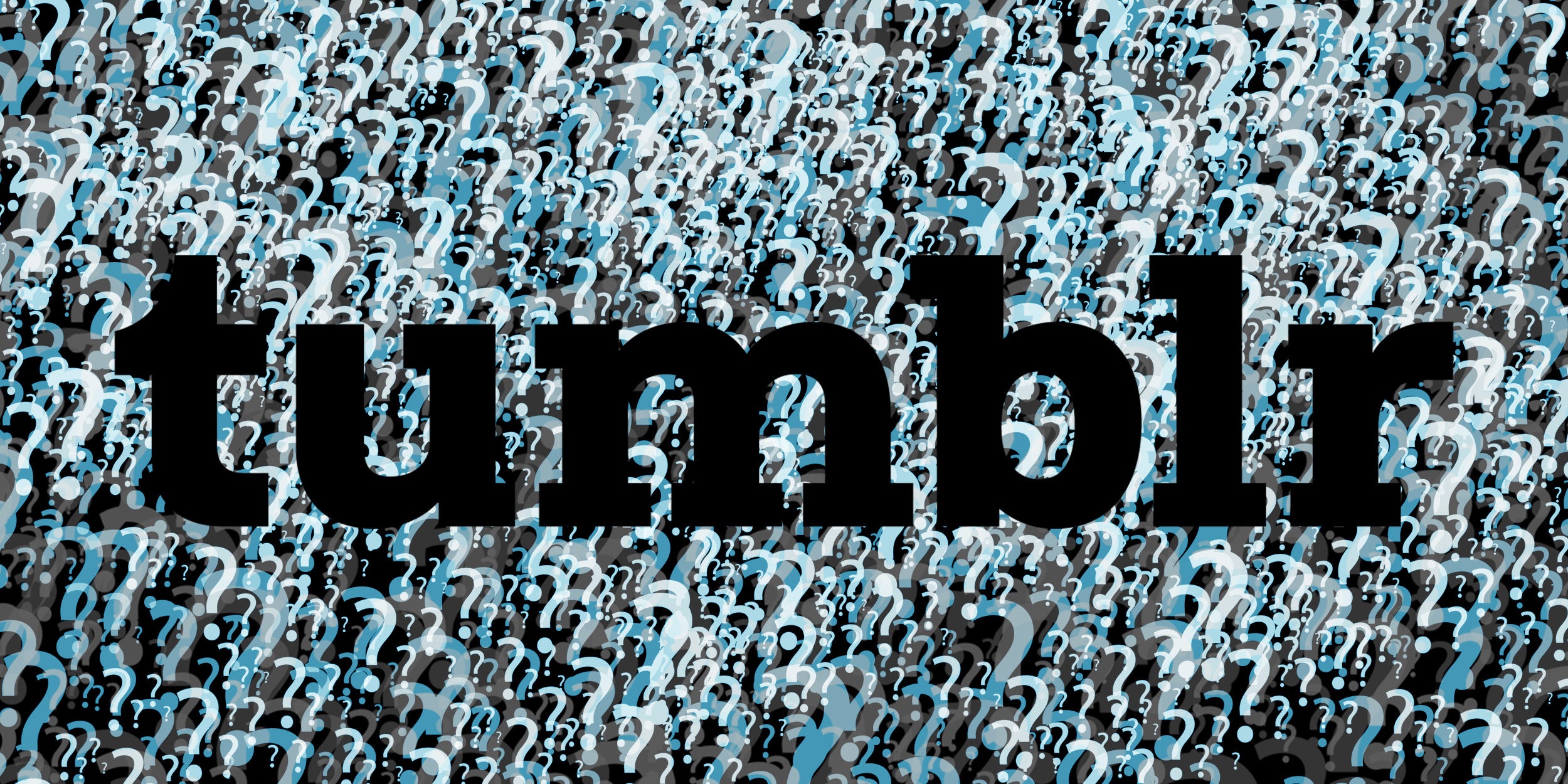 tumblr logo with question mark background