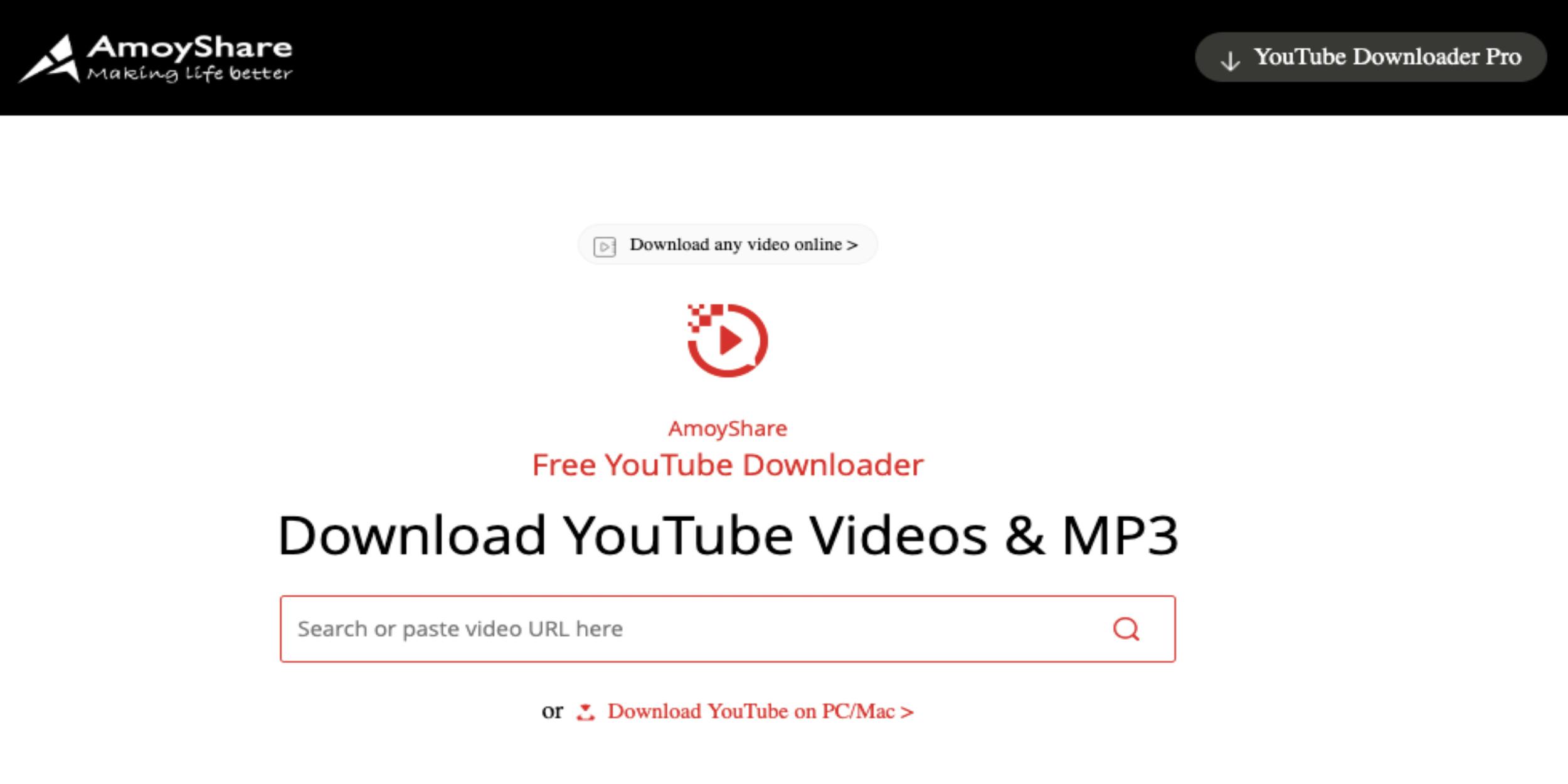 youtube video downloader amoyshare