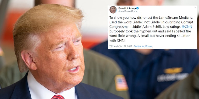 Donald Trump Liddle Hyphen Apostrophe Tweet
