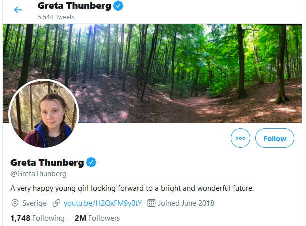 Greta Thunberg Twitter Bio Trump
