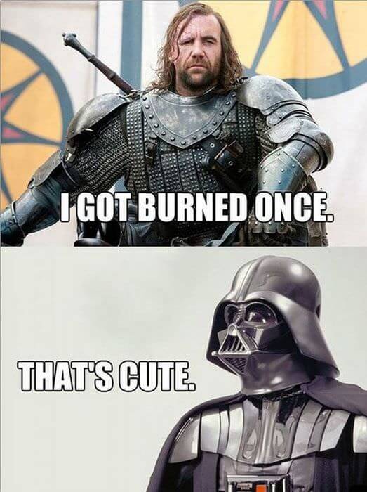 funny Star Wars memes - burned