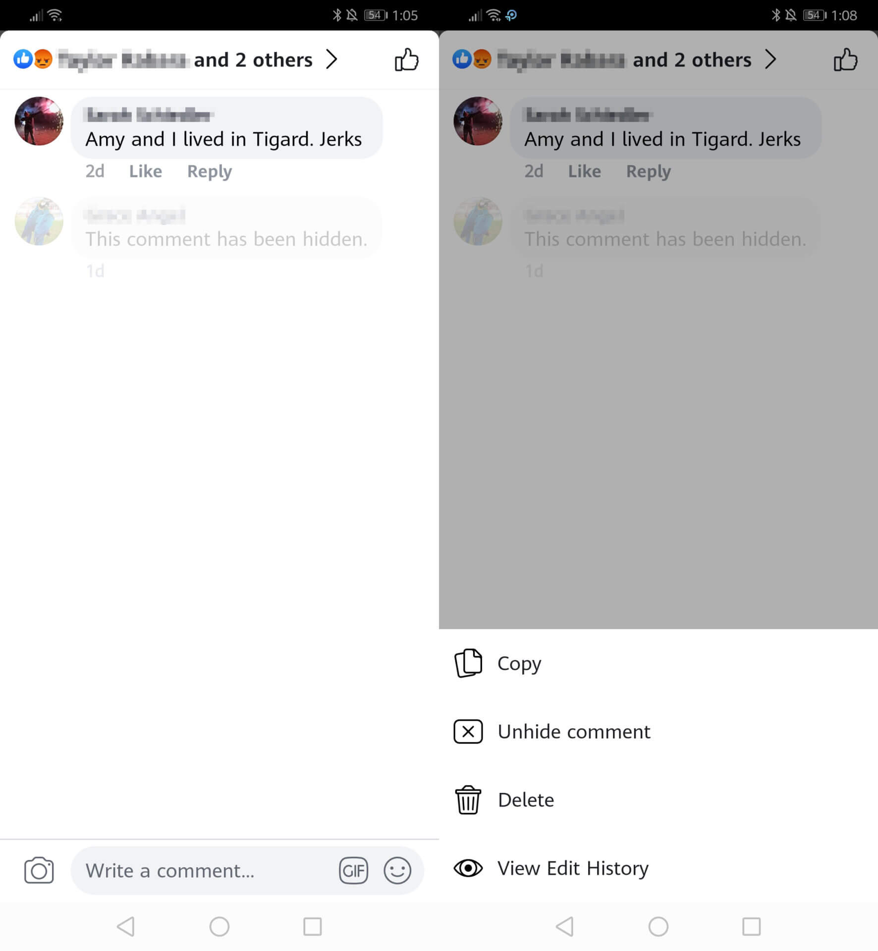 facebook auto hide comments