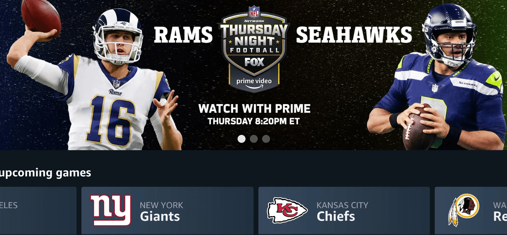 seahawks rams Amazon prime streaming nfl nfc