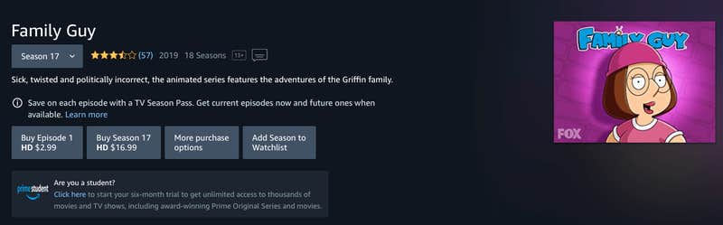watch family guy season 18 on Amazon