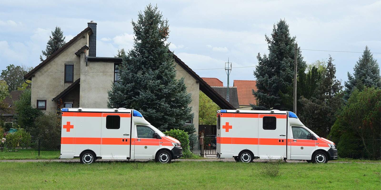 Ambulances in Wiedersdorf near Landsberg, Germany