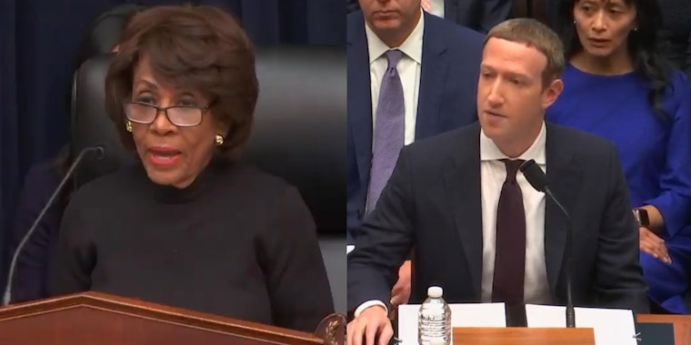 Maxine Waters Mark Zuckerberg Libra Hearing Opening Statement