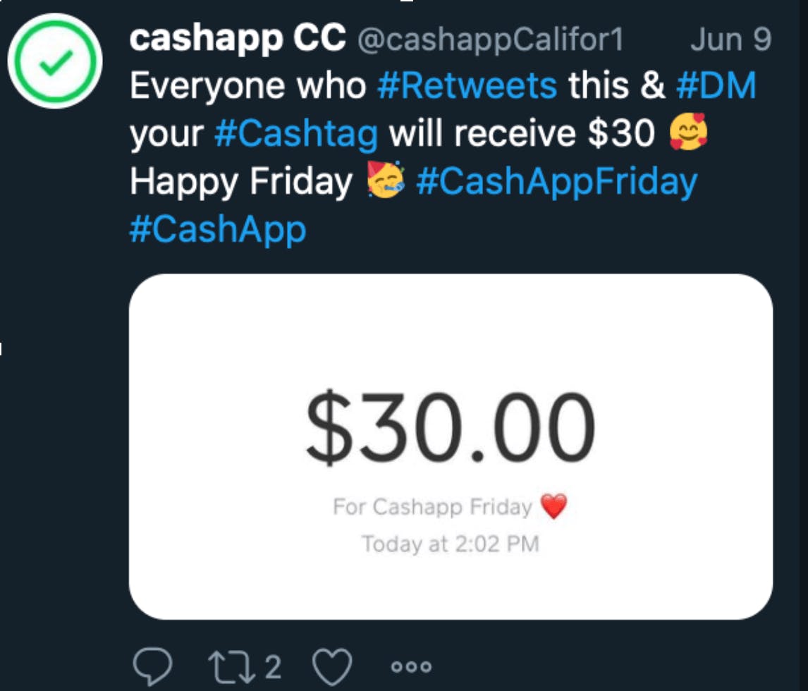 cash app giveaway twitter