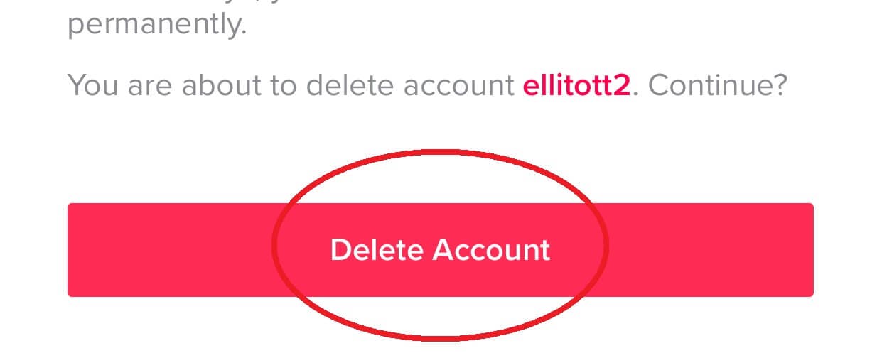 delete account