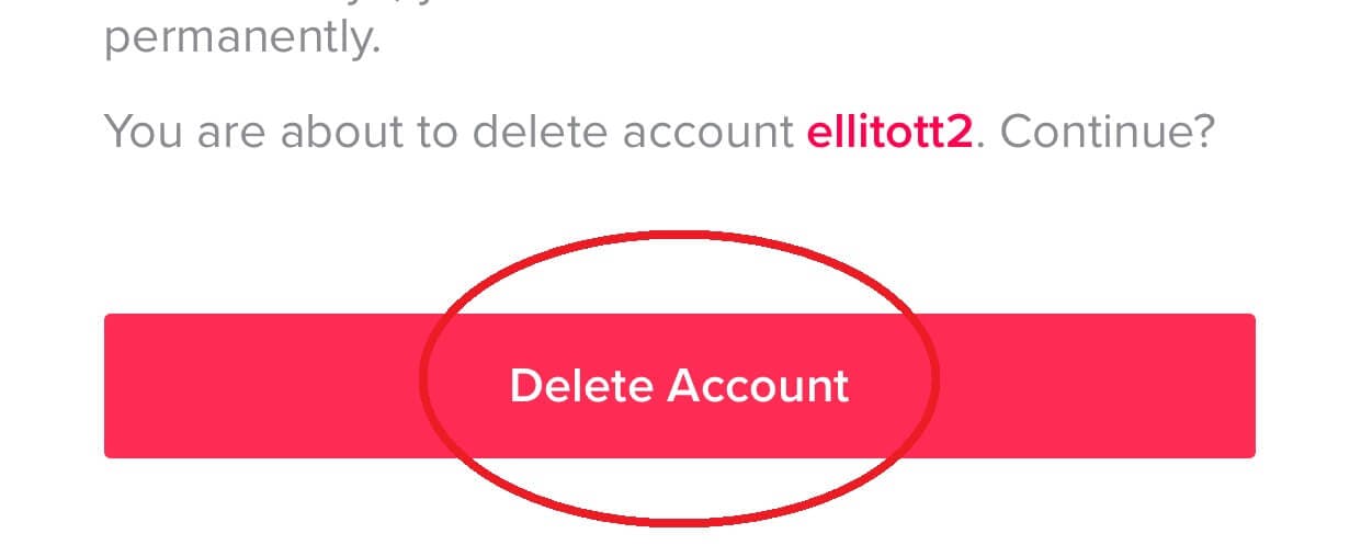 delete tiktok account