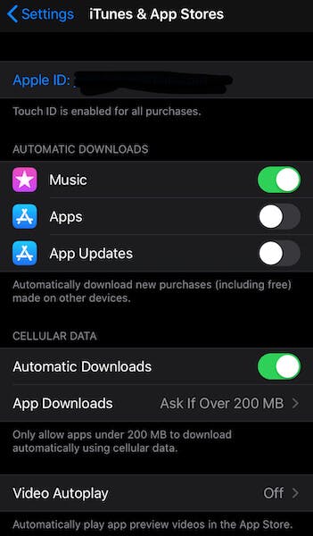 how to speed up your iphone - automatic downloads