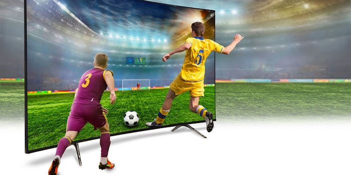 soccer players on 4k screen