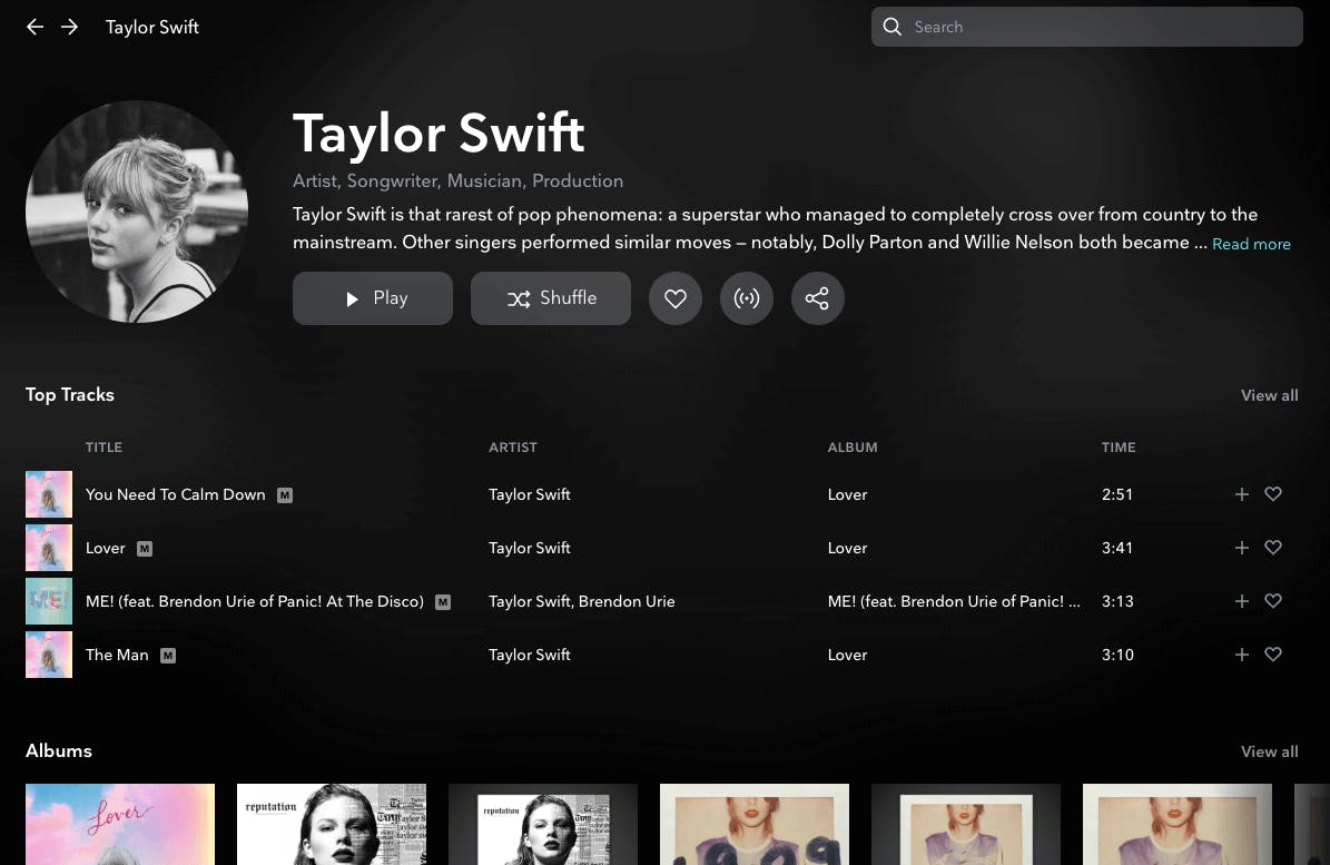 Listen to all Taylor Swift's albums free with Prime membership