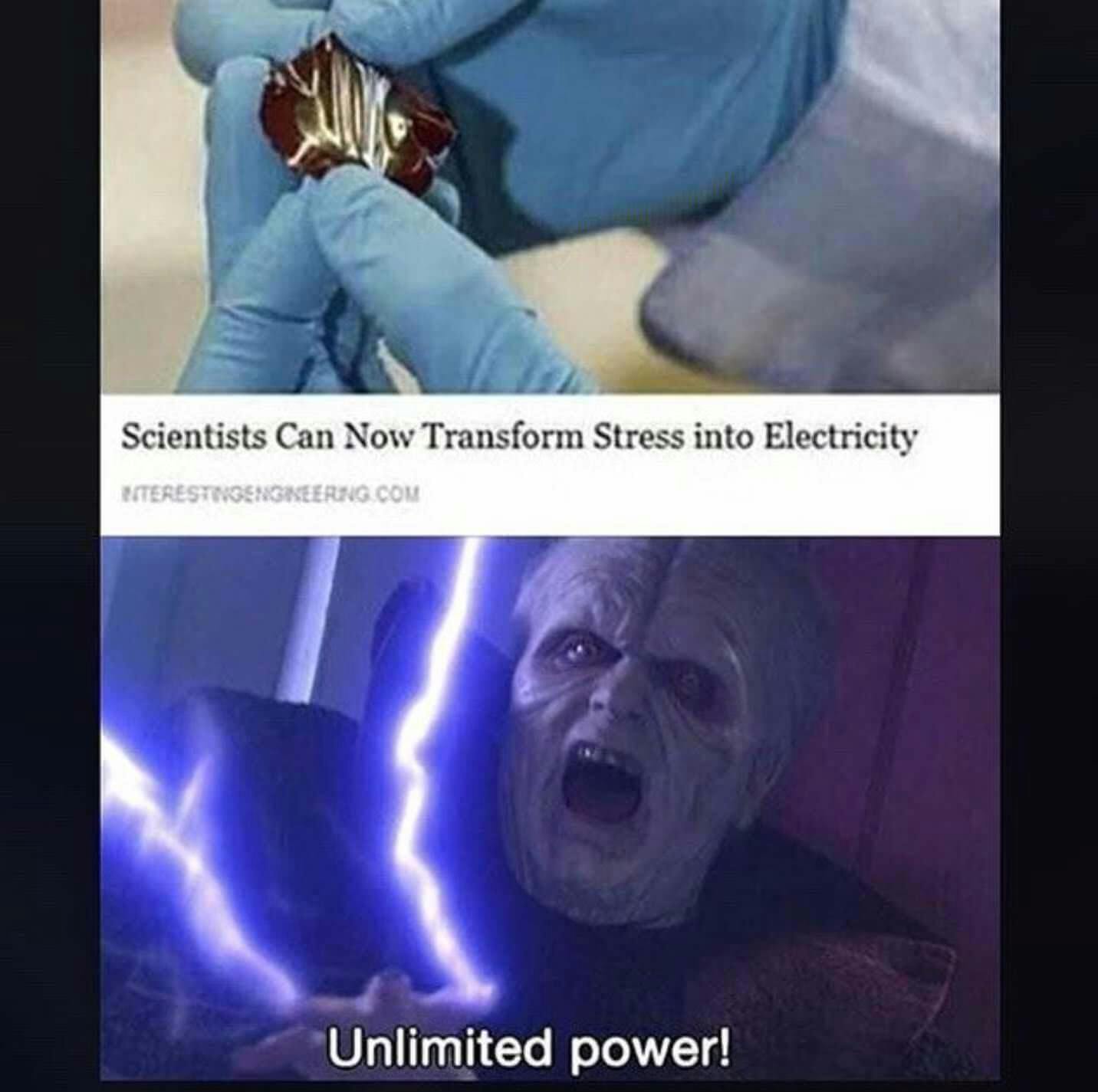 funny Star Wars meme - Unlimited Power