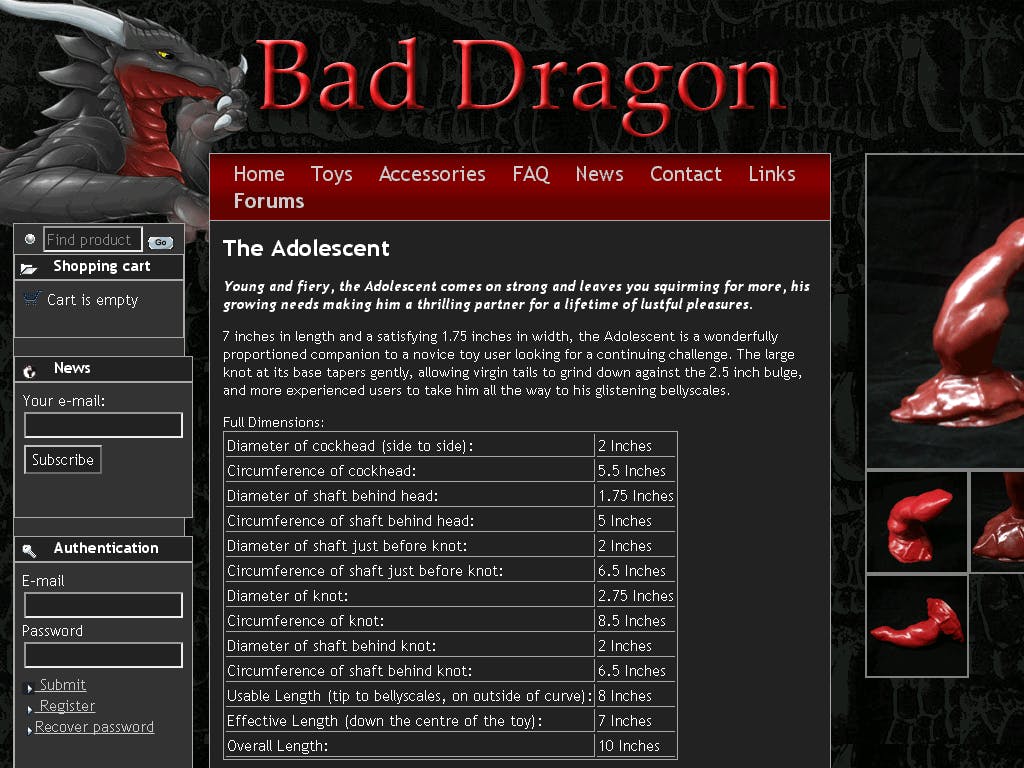 bad dragon the adolescent